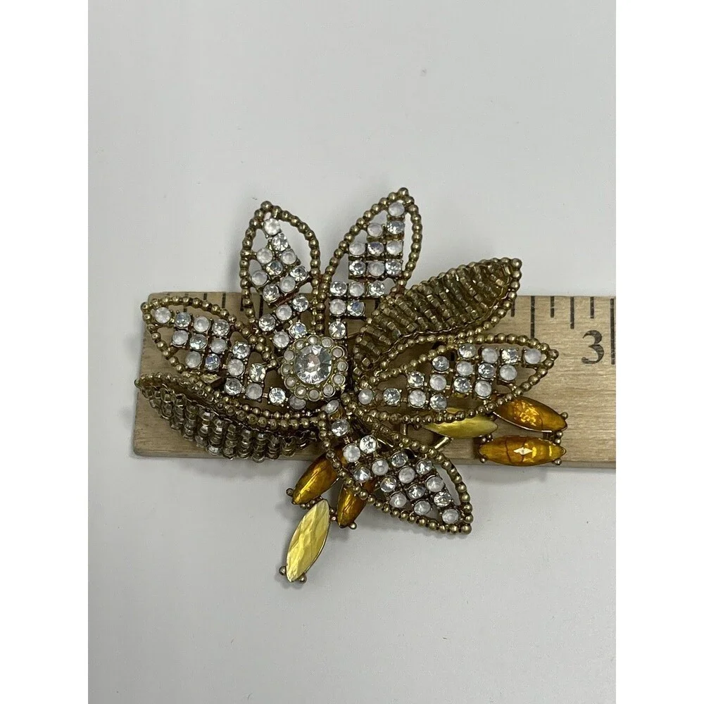 Vintage Liz Claiborne Rhinestone Beaded Brooch
